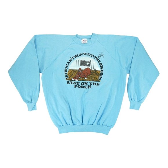 Vintage Sweater "If You Can't Run With The BIG DOGS Stay On The Porch" Sz XL - Picture 1 of 4